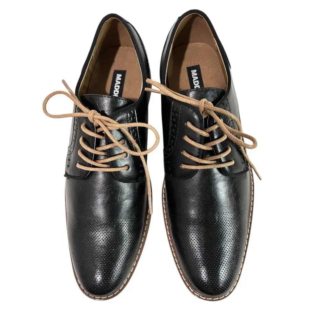 Size 10 Steve Madden Mens‎ Black Oxford Bobby Shoe Lace Up
